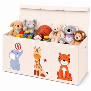 Zebra Baby Toy Storage Organizer for Kids and Toddlers, 40" x 13.5" x 16.5" - Large Collapsible Toy Chest for Living Room - Box, Bin, Organizer for Boys and Girls, Extra Big
