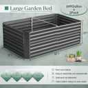 Land Guard 2 Pack 6x3x2 ft Galvanized Metal Raised Garden Bed, 2FT Deep Root Elevated Planter Box Steel Large Vegetable Flower Bed Kit, Gray