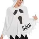 TMSD Women's Halloween Skeleton Ghost Funny Poncho Costume