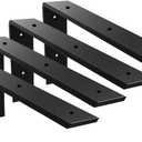 WINKER Countertop Support Bracket 4 Pack Heavy Duty 3/8" Thick Hidden L Shelf Bracket 18" x 8" x 2.5" Metal Corbels for Quartz/Granite/Wood/Concrete/Laminate Countertops, Black