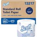 Scott Professional 100% Recycled Fiber Standard Roll Bulk Toilet Paper (13217), 2-Ply, Elevated Design, White, Individually Wrapped (80 Rolls of 473 Sheets, 37,840 Sheet Total)