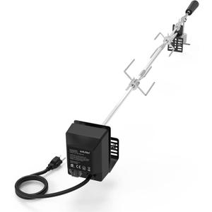 onlyfire Universal Rotisserie Kit BBQ Grilling Accessory Kit for Most 2 to 4 Burners Gas Grills - 32"-42" x 5/16" Standard Square Spit Rod