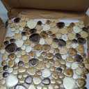 Parrotile Yellowstone Matte Pebbles Mosaic Tile for Shower Floor Bathroom Floor Tiles Non Slip [5 Sheets]