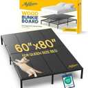 Bunkie Board Queen Size (60x80'') - Extra Sturdy Wood Bed Boards for Slatted Metal Frame, Sleeper Sofa Support Board to Stop Sagging Mattress, Breathable, Quiet, Anti-Slip and Moisture-Resistant