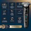 Philips Norelco Shaver i9000, Wet & Dry Electric Shaver, Ink Black, SenseIQ Technology, Triple Lift & Cut System, 360 Rotating Dual SteelPrecision Precision Blades, Nose Trimmer, Model X9000/90
