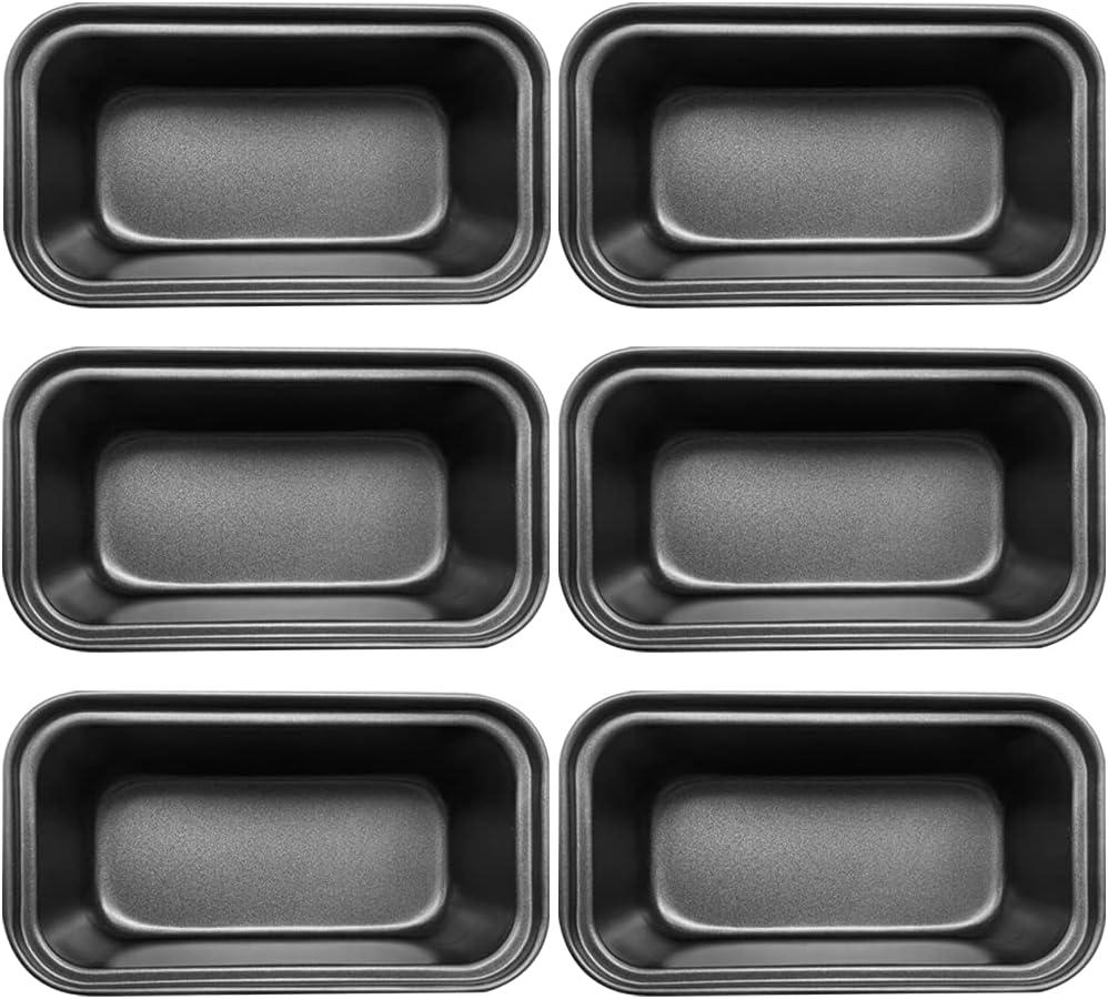 6 PCS Mini Nonstick Carbon Steel Baking Bread Pan,Mini Loaf Pans,Small Banana Bread Tins,6.2" x 3.2"