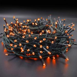 Twinkle Star 66ft 200 LED Halloween String Lights UL Safe Certified Outdoor Fairy Lights Plug in, Expandable Green Wire Clear Bulbs Mini Lights 8 Modes, Christmas Wedding Party Decoration, Orange
