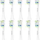 Replacement Toothbrush Brush Heads Compatible with Philips Sonicare Electric Toothbrushes with Click-on System Dupont Bristles for Optimal Plaque Remove, Pack of 10, White
