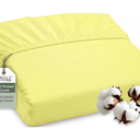 ROYALE LINENS 300 Thread Count 100% Cotton Fitted Sheet Twin - Bottom Sheet - Fitted Sheets - Elastic Sheets (Twin, Yellow)