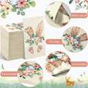Tatuo 100 Pcs Easter Guest Napkins Easter Paper Napkins Disposable Decorative Spring Bunny Floral Flower Hand Towel for Dinner Table Centerpieces Living Room Bathroom Toilet Decor