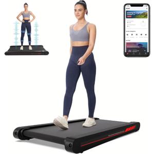 Sperax Walking Vibration Pad with APP, 3 in 1 Under Desk Treadmill, 2.5HP Low Noise Walking Treadmill Pad with Remote Control,Portable Treadmills for Home Office (Red black)