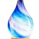 Porseme 280ml Essential Oil Diffuser Glass Color Changing Aroma Air Diffusers Aromatherapy Ultrasonic Cool Mist Humidifier 7 Running Hours Waterless Auto-Off for Sleeping, Yoga, Office, Spa (Galaxy) (G2-280ml Galaxy Aladdin Vase)