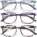 5 Pack Reading Glasses Blue Light Blocking for Women,Computer Readers with Spring Hinge