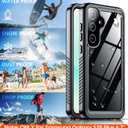 SPIDERCASE Only Designed for Samsung Galaxy S25 Plus Case Waterproof,Built-in Screen & Camera Lens Protector[IP68 Underwater] [Military Grade Shockproof] Full Body Protection Phone Case,Black/Clear
