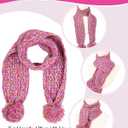 2 x Kids Winter Hat Gloves Scarf Set, Girls Boys Toddler Winter Hat Beanie Pom Knitted Scarves Mittens Fleece Lined Age 5-12
