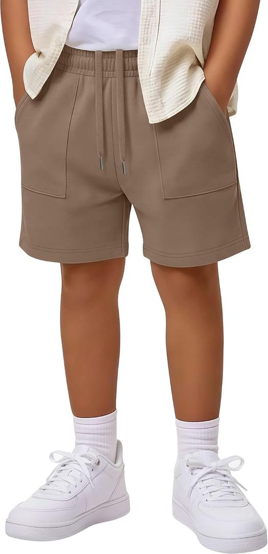 Xaatren Boy Athletic Baggy Shorts | Elastic Waist, Drawstring, Side Pockets, Teen Shorts, Summer Bottoms, Lightweight, Comfortable, Casual, 5-16 Years