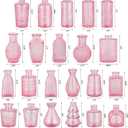 RUCKAE 22 Pack Pink Small Vases Glass Mini Bud Vase in Bulk Vintage Pink Flower Vases for Wedding,Centerpieces Home Decor and Party