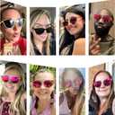 Sumato Sunglasses Womens, Cat Eye Pink Sunglasses for Women with Mirrored Trendy Lens UV400 Blocking (Beige)