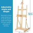 H-Frame Studio Easel, Solid Beechwood Artist Easel with Storage Drawer, Adjustable Wooden Painting Easel Holding Canvas up to 78" High, Natural