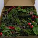 22" Winter Wreath with Merry Christmas Sign, Mushroom, Magnolia Leaves, Indoor/Outdoor Christmas Decoration, Wooden Sign