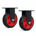 Heavy Duty Caster Wheels 6" Inch Large Solid Rubber Casters, Rigid Offroad All Terrain Outdoor Industrial Casters Wheel for Workbench, Dolly, Chic-Ken Coop, Cart, Trolley-2 Packs