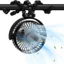 Stroller Fan, Portable Fan 20H Battery Operated Small Clip on Fan 360° Rotate Flexible Tripod 4000mAh Baby Fan Handheld USB Desk Cooling Fan for Bedroom Car Seat Crib Treadmill Travel Camping