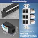 Everest 45 Angled RJ45 Cat6 Keystone Jacks 50-Pack in Black - Slim Profile Female RJ45 Connectors - Cat 6 Keystone Jack - Compatible with 45 Angled Speed Termination Tool - 45Term (B0BL3GS7ZY)