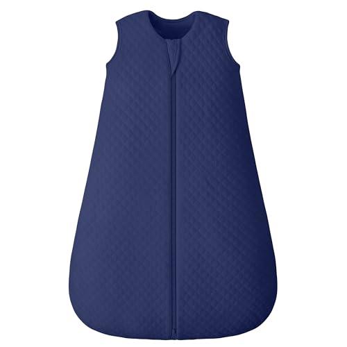 FIEMOL Baby Sleep Sack 0-6 Months 2.5 TOG, Winter Cotton Sleep Sacks Newborn and Infant, Warm Quilted Baby Wearable Blanket, Newborn Sleeping Bag with 2-Way Zipper Blue 1 Pack