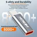 8 Pin to USB C Adapter 2 Pack,27W PD Fast Charging 480Mbps Data Transfer,Type C to 8 Pin Converter Compatible with Phone 15/16/17 Series,Pad Pro,G-alaxy,Not for Headphones/OTG/Flash Drive/Pencil Gray