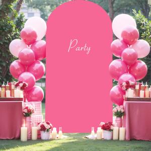 Hot Pink Arch Cover, 7.2FT Spandex Fitted Wedding Arch Stand Covers Round Top Chiara Backdrop Cover for Birthday Party Ceremony Banquet Decoration
