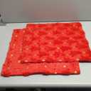 AVOIN colorlife Christmas Tree Star Red Throw Pillow Cover Set of 2, 18 x 18 Inch Soft Plush Faux Fur Jacquard Festivals Winter Cushion Case Decoration for Sofa Couch