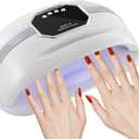 UV LED Nail Lamp for Two Hand, 268W Nail Dryer for Gel Polish, Large Space UV Light for Nails,45 LED Beads and Professional Manicure Nail Lamp with Automatic Sensor (White)