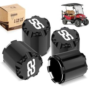 10L0L Golf Cart ITP SS Wheel Center Hub Cap 8,10,12 Inch Push in Style,SS Center Caps for Yamaha and Most EZGO Club Car Golf Cart Wheel, Black Set of 4