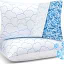 Puzellot Cooling Pillows King Size Set of 2, Luxury Memory Foam Pillows, Adjustable Firm Bed Pillows for Sleeping 2 Pack, Cool Cold Soft Gel Pillow for Hot Side Back Stomach Sleepers 20" x 36"