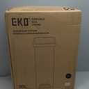 EKO Hudson Slim 50L / 13.2 Gallon Kitchen Trash Can with Lid, Stainless Steel Step Garbage Can for Kitchen or Home, Space-Saving Garbage Can with Soft Close Lid, Stay-Open, Liner Ring, Matte Black