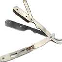 CS-102 Stainless Steel Professional Barber Straight Edge Razor with 100 Lord Single Edge Razor Blades (Silver Metal)