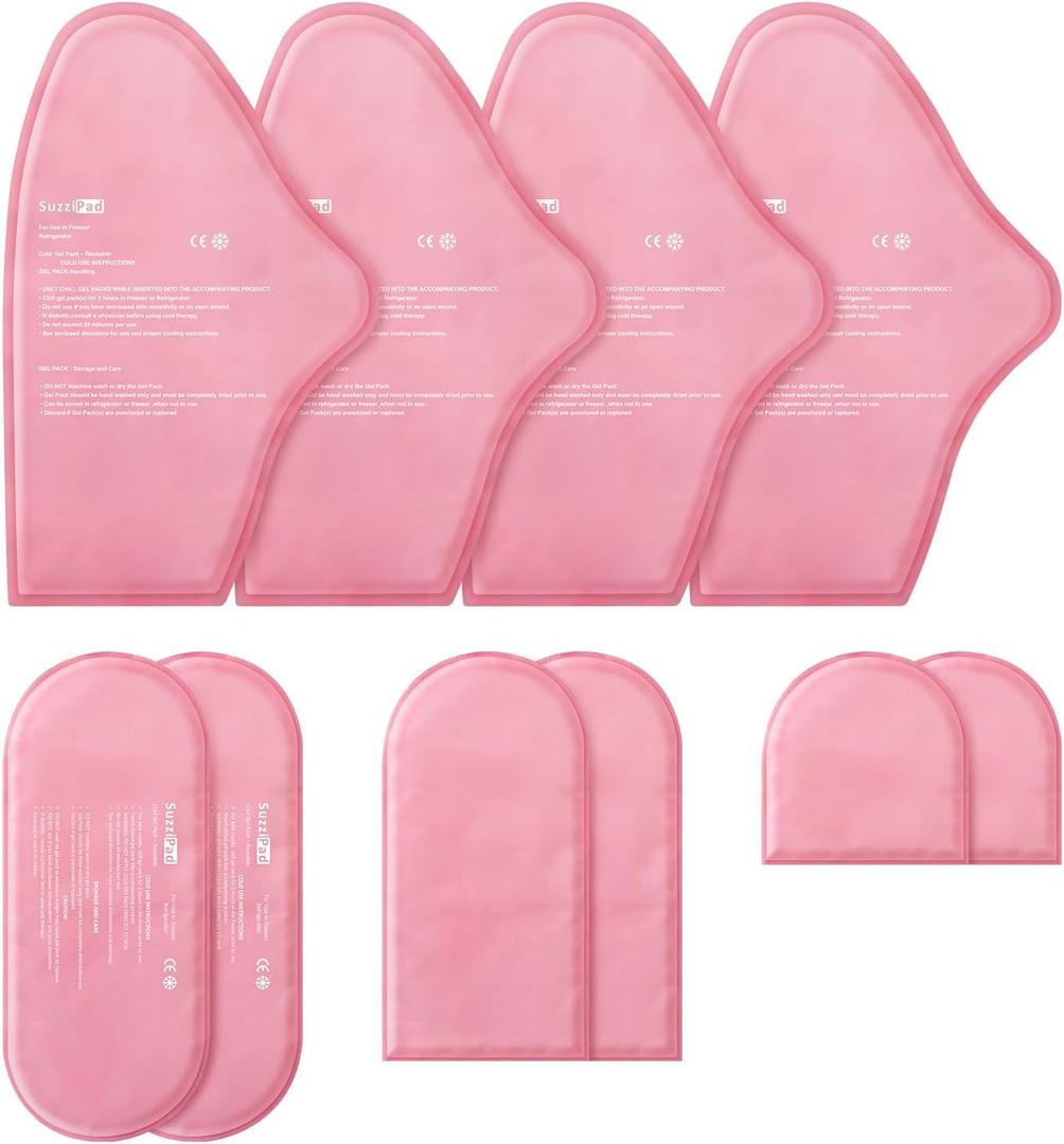 SuzziPad Replacement Ice Gel Packs for Cold Therapy Gloves and Socks(10-Piece Set), S/M