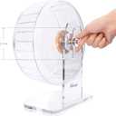 Niteangel Super-Silent Hamster Exercise Wheels - Quiet Spinner Hamster Running Wheels with Adjustable Stand for Hamsters Gerbils Mice Or Other Small Animals (M, Transparent)