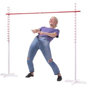 GoSports Get Low Limbo Premium Wooden Limbo Game, Sets up in Seconds - Fun for Kids & Adults, White, Red