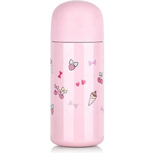Anime Water Bottle Cute Water Bottle Stainless Steel Vacuum Insulated Coffee Mug Coffee Travel Mug, Keeps Beverages Hot or Cold, Pink