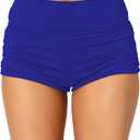 Pink Queen Women's High Waisted Swim Bottoms Bathing Suit Board Shorts Ruched Tummy Control Swimsuit Bottom (X-Large)