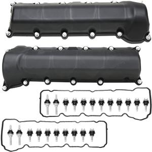 MITZONE Left and Right Side Valve Covers with Gaskte and Bolts Compatible with 2001-2007 Dodge Ram 1500 Durango Dakot Jeep Commander Grand Cherokee 4.7L V8 Replace 53021828AA 53021829AD
