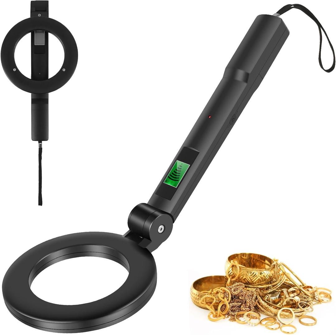 Metal Detector, Professional Gold Detector for Treasure Hunt, Waterproof 10" Search Coil with Intuitive LCD Display, Foldable Metal Detectors, High Accuracy Adjustable Metals Detectors
