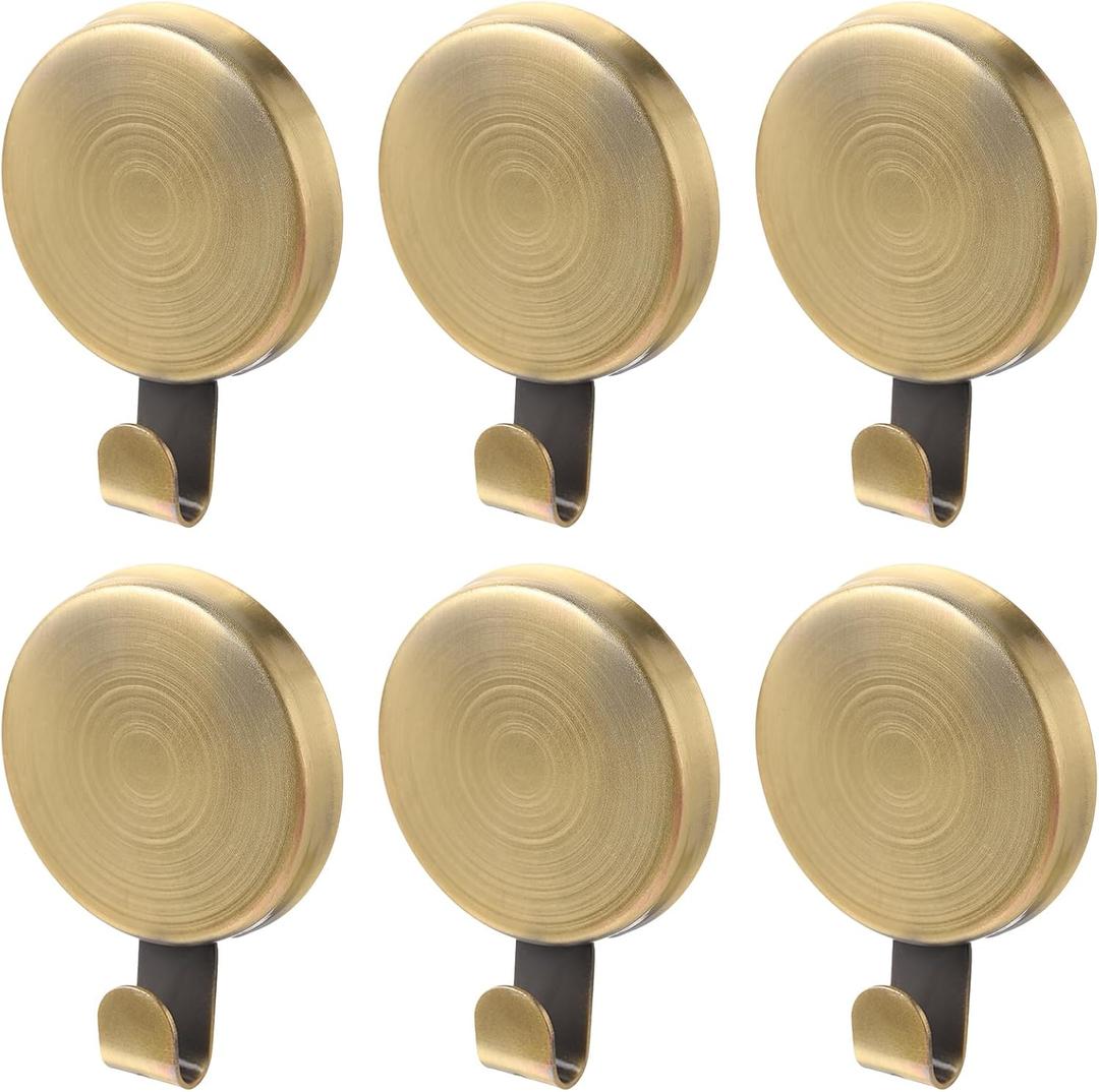 Jetec 6 Pcs Magnet Hooks Magnetic Wreath Hanger Wreath Holder for Fridge Refrigerator Metal Door Glass Door Surfaces Keys Kitchen Home Christmas Party Hanging Supplies Decoration(Gold,2.7 Inch) (Red)