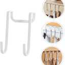 Veemoon Over Door Ironing Board Hanger - 2 Pcs White Iron Board Holder for Easy Storage - Space Saving Design for Laundry Room Kitchen and Bathroom Organization