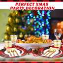Layhit 175 Pcs Christmas Plastic Plates Set Disposable Christmas Plastic Dinnerware for 25 Guests Disposable Xmas Plates Napkins Cups Silverware for Holiday Party Supplies(Black Red)