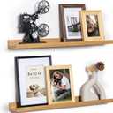 Picture Ledge Shelf, 24 Inch Floating Shelves Set of 2, Nursery Book Shelves for Toys Storage, Kids Bookshelf Wall Mounted for Wall Decor Books Photo Frames, Oak