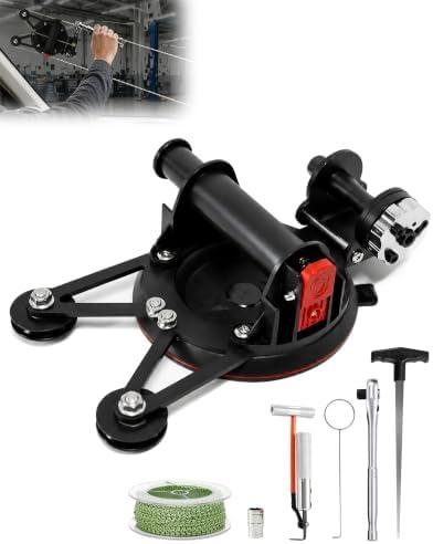 Seekdesi Upgrade Auto Windshield Glass Removal Tool Kit, Dual-Cutting, Auto Glass Cut Out Tool with Locking Function, with Threader, Coil and Windshield Cutter for Cars and Trucks