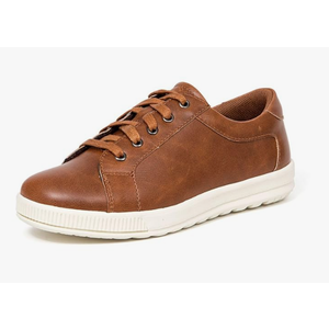 Deer Stags Boys' Kane Memory Foam Casual Dress Comfort Sneaker, Dark tan/Cream, 3 Medium US Little Kid