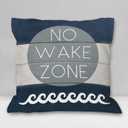 Burosev No Wake Zone Nursery Soft Throw Pillow Cover, Coastal Lake Quote Decorative Pillowcase, Nautical Nursery Lake House Decor Decorations for Home Bedroom Couch Sofa Baby Room(18x 18 Inch)